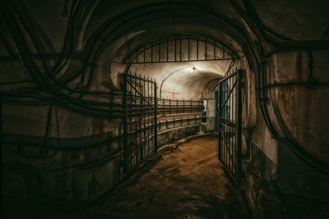 Administrator de bloc fotografiind indexul contorului de energie electrică din nișa de spații comune, iarna